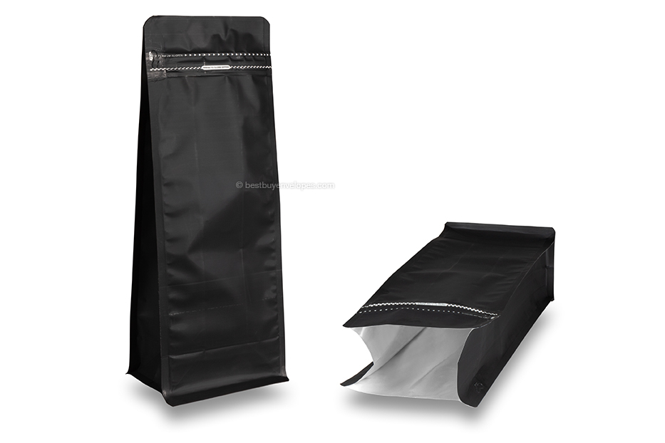 Flat bottom pouches - black, 2000 ml / 1000 grams ground coffee