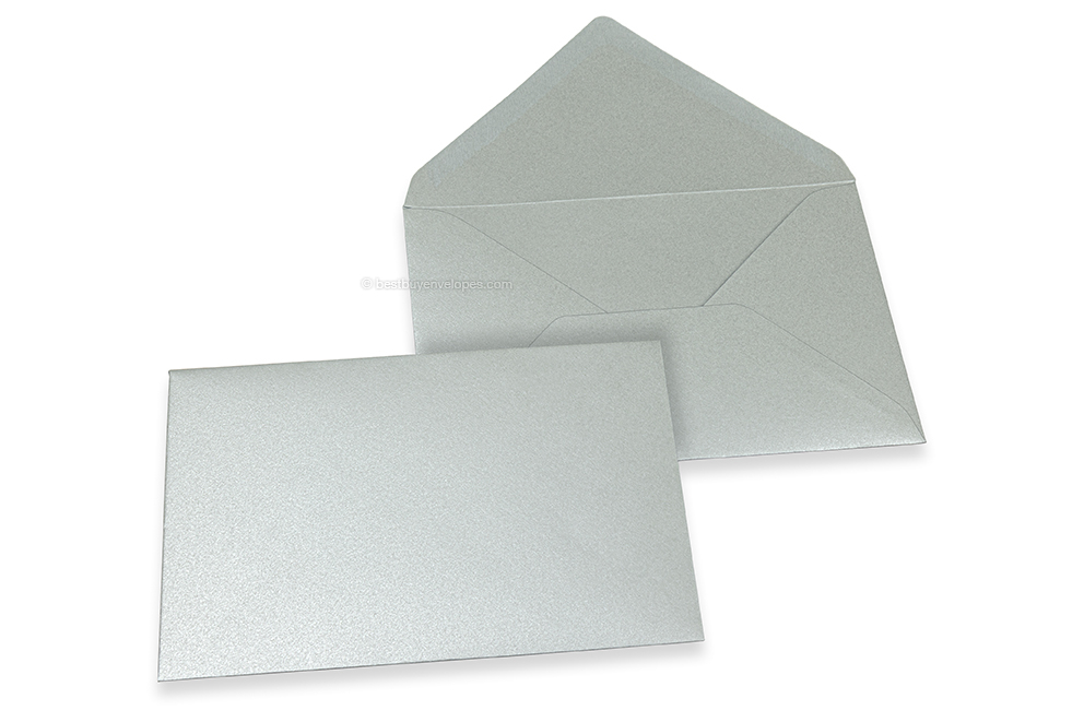 Coloured greeting card envelopes - silver metallic, 114 x 162 mm