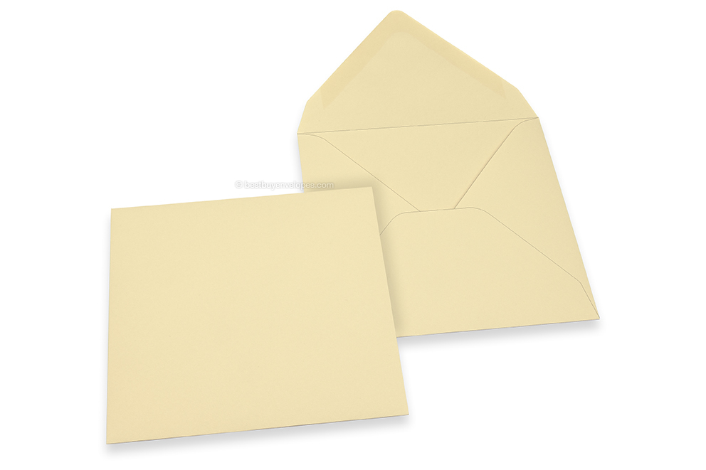 Coloured greeting card envelopes - camel, 155 x 155 mm