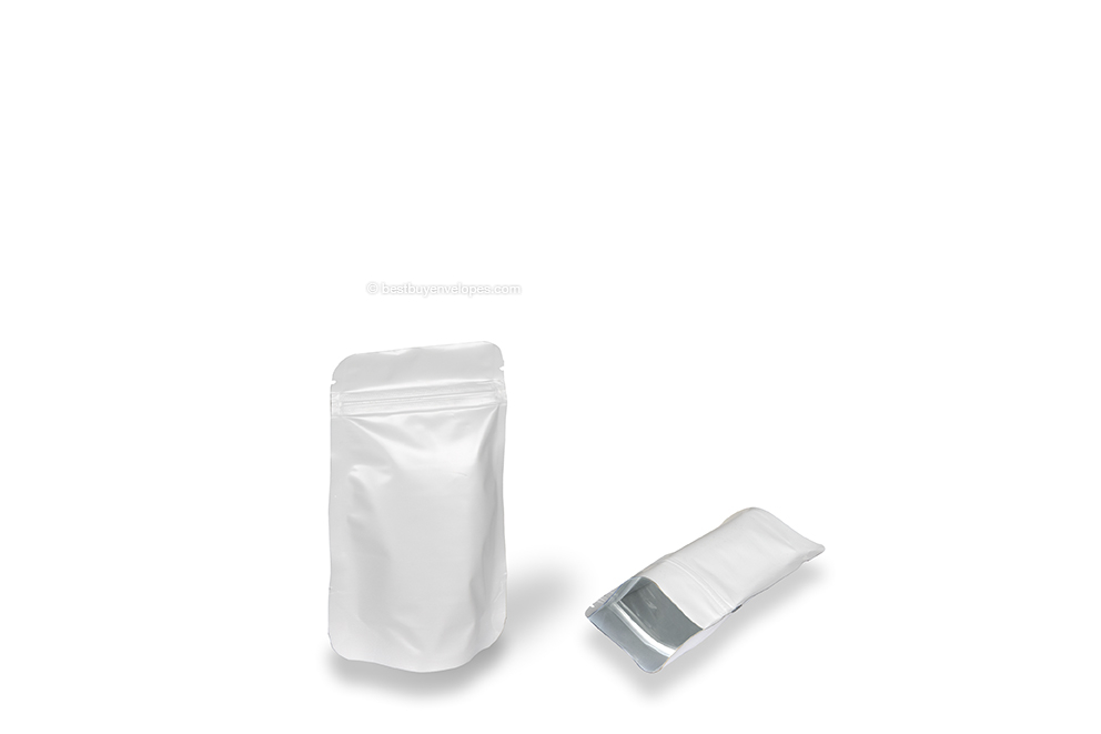 Stand up pouches white - 85 x 145 x 50 mm, 100 ml