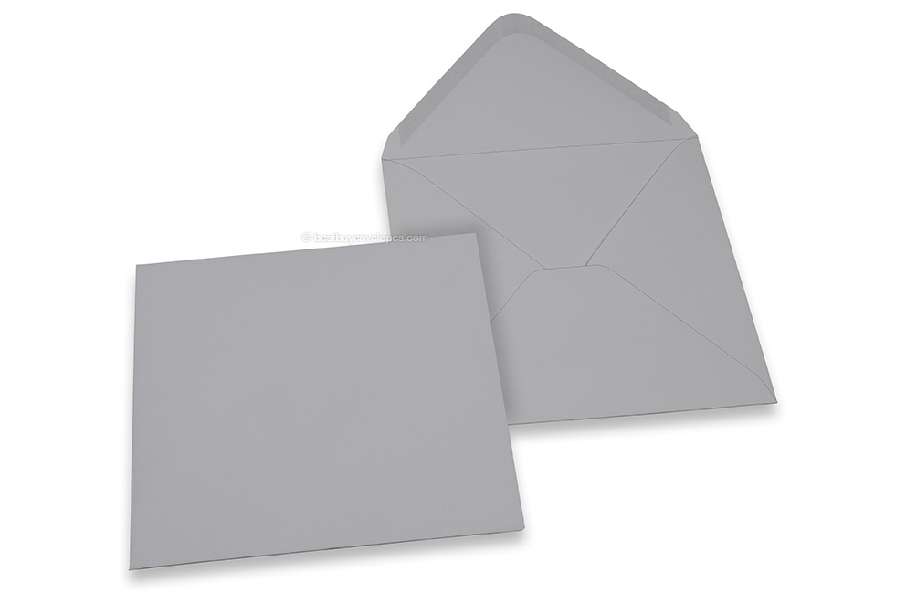Coloured greeting card envelopes - grey, 155 x 155 mm