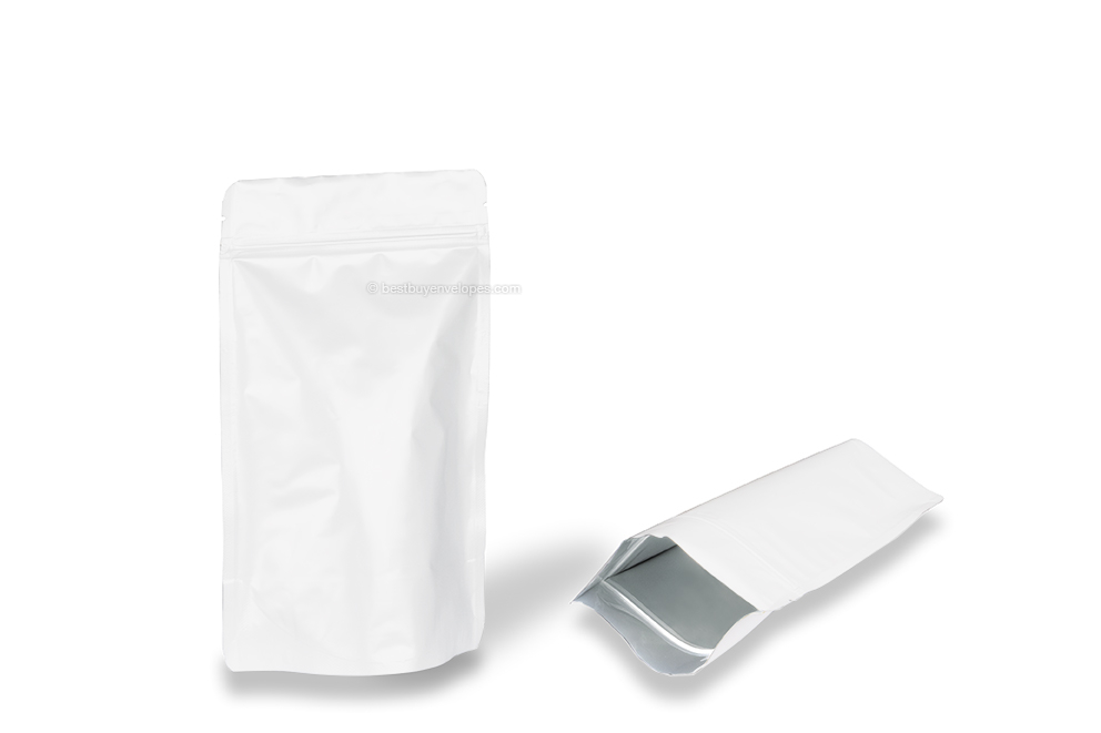 White kraft stand up pouches - 160 x 270 x 80 mm, 750 ml