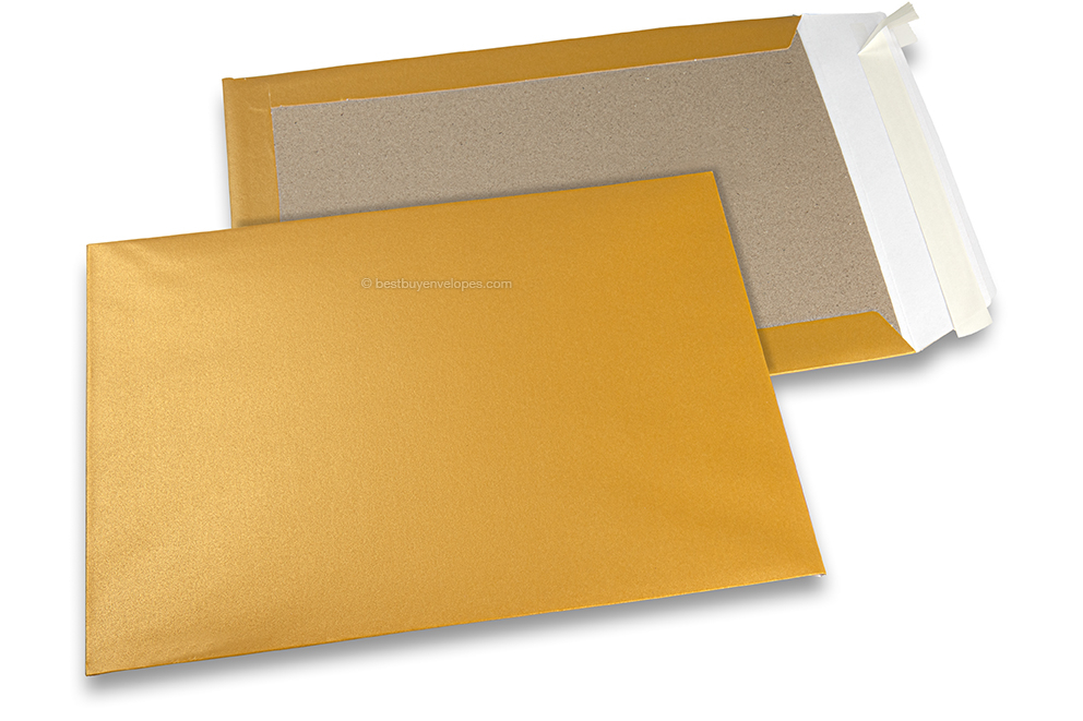 Coloured board-backed envelopes - Gold, 229 x 324 mm