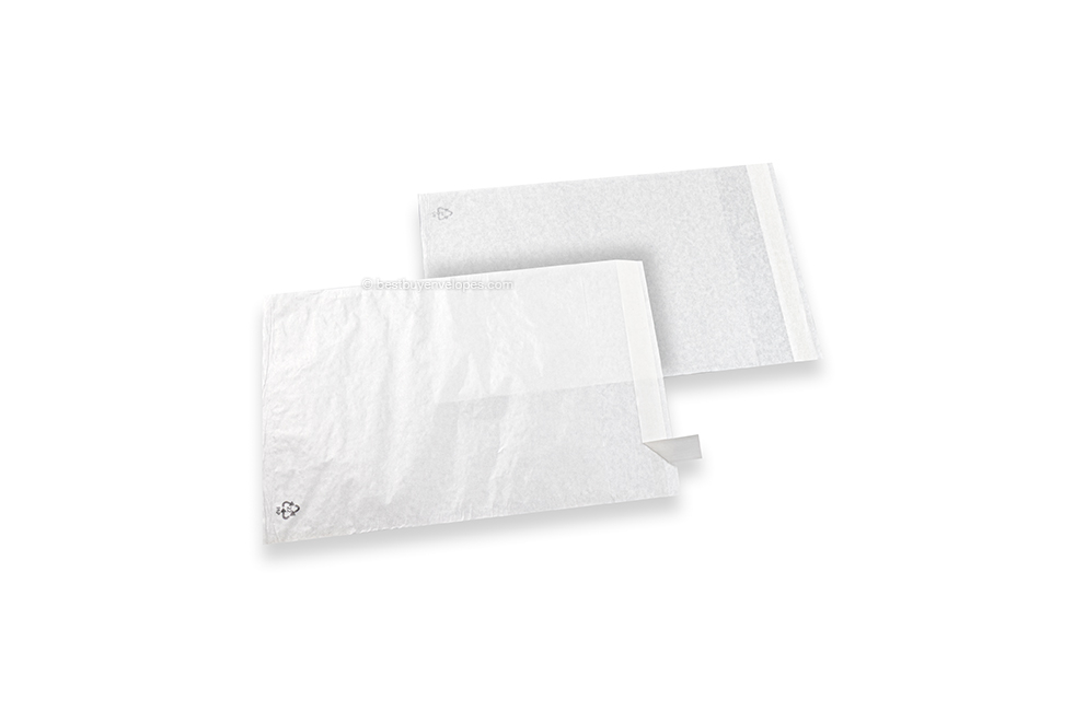 White glassine bags with peel-and-seal strip - 160 x 200 mm