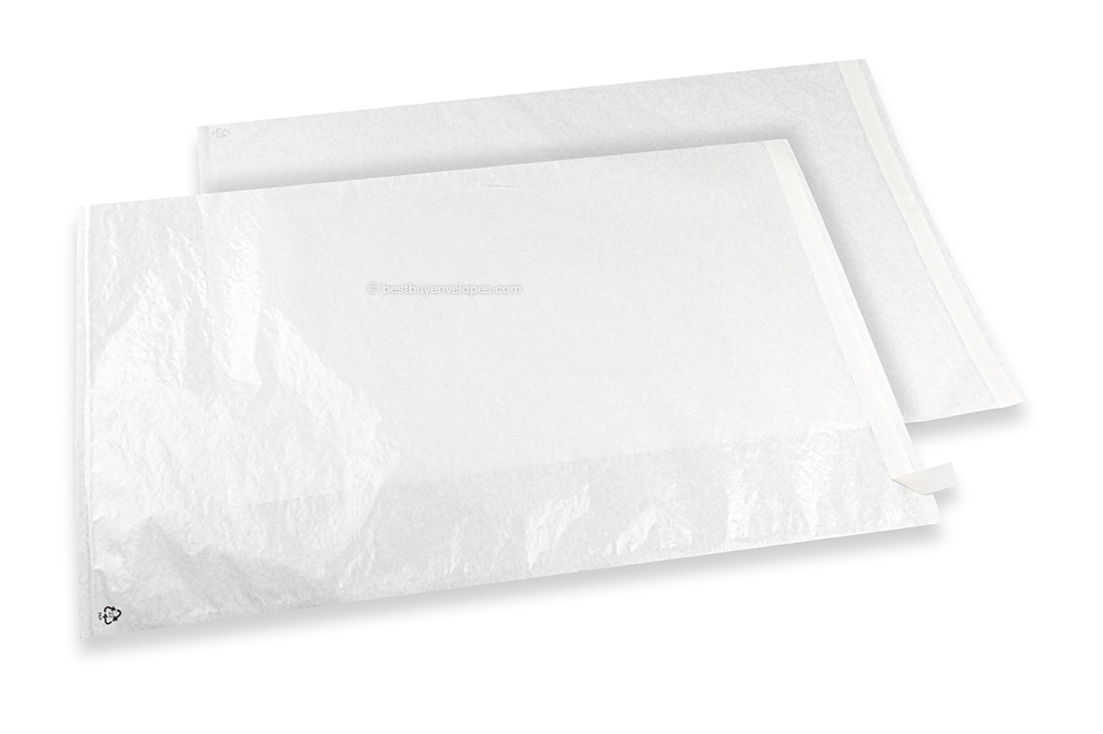 White glassine bags with peel-and-seal strip - 340 x 500 mm