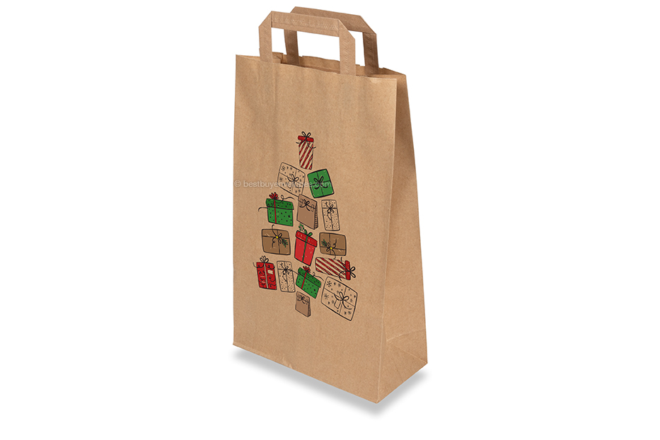 Christmas paper carrier bags brown - Gifts