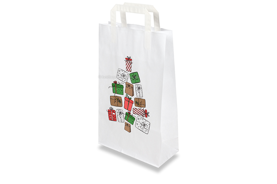  Christmas paper carrier bags white - Gifts
