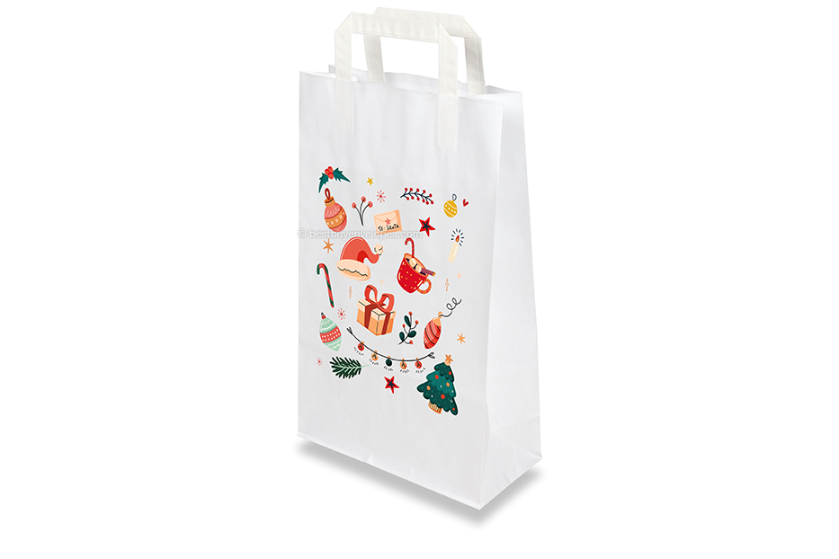 Christmas paper carrier bags white - Christmas Decorations