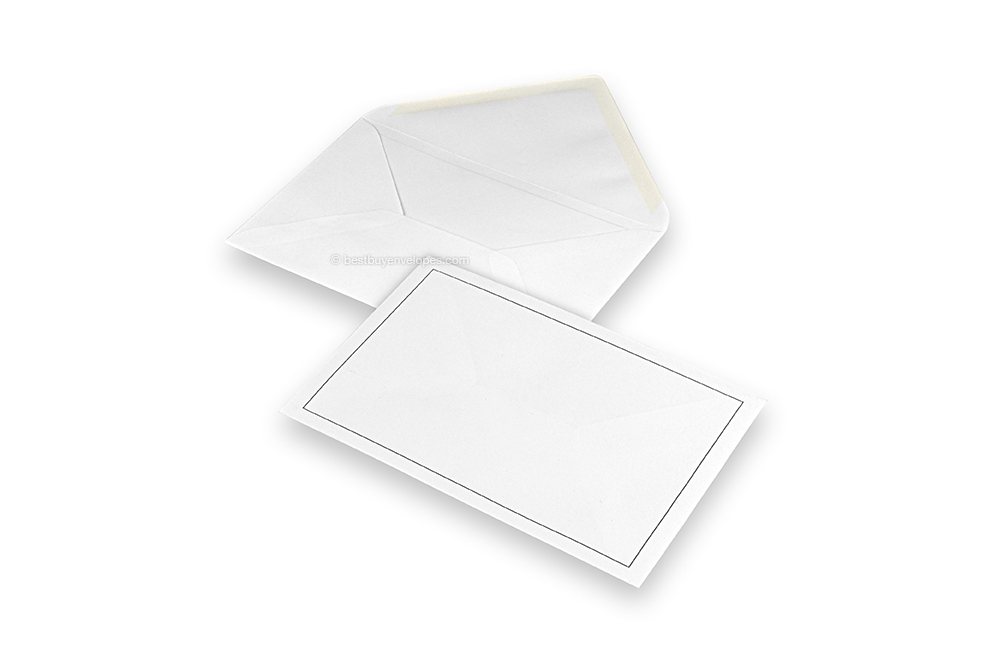 Mourning envelopes - White + single border, 120 x185 mm