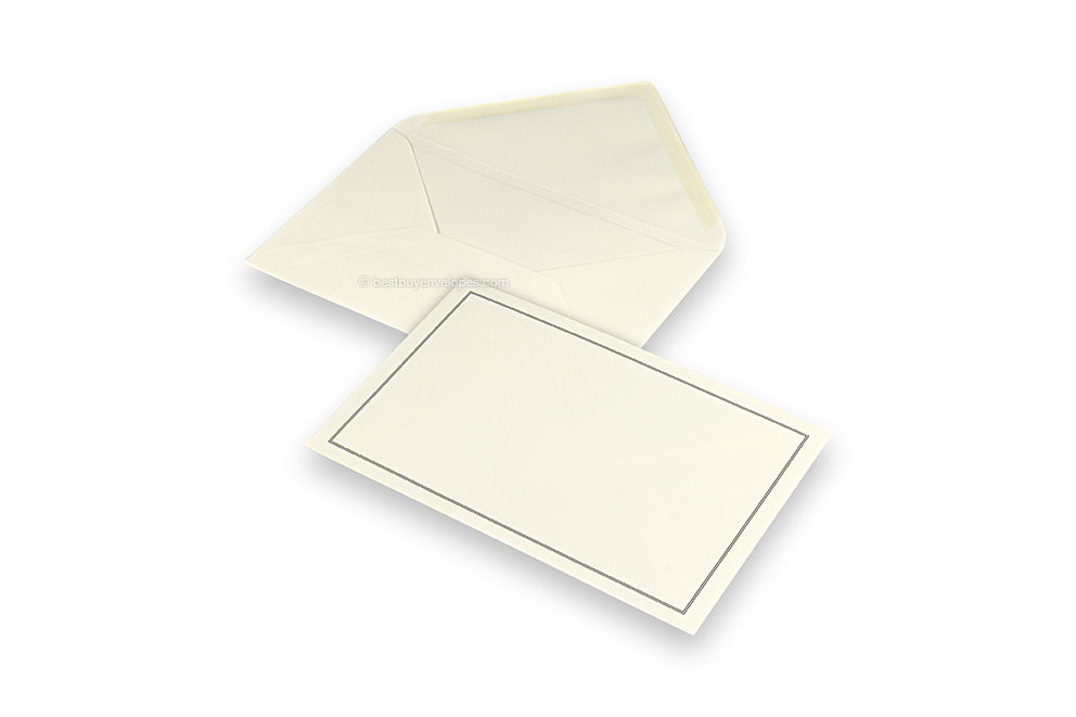 Mourning envelopes - Cream + double border, 120 x 185 mm